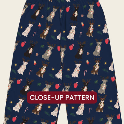 Christmas Pitbull Pajama Pants, Pitbull gifts, dog pajama pants, pitty gifts, young adult pants, wife birthday gift, fall lounge pants