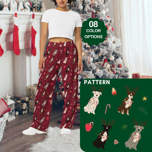 Christmas Pitbull Pajama Pants, Pitbull gifts, dog pajama pants, pitty gifts, young adult pants, wife birthday gift, fall lounge pants