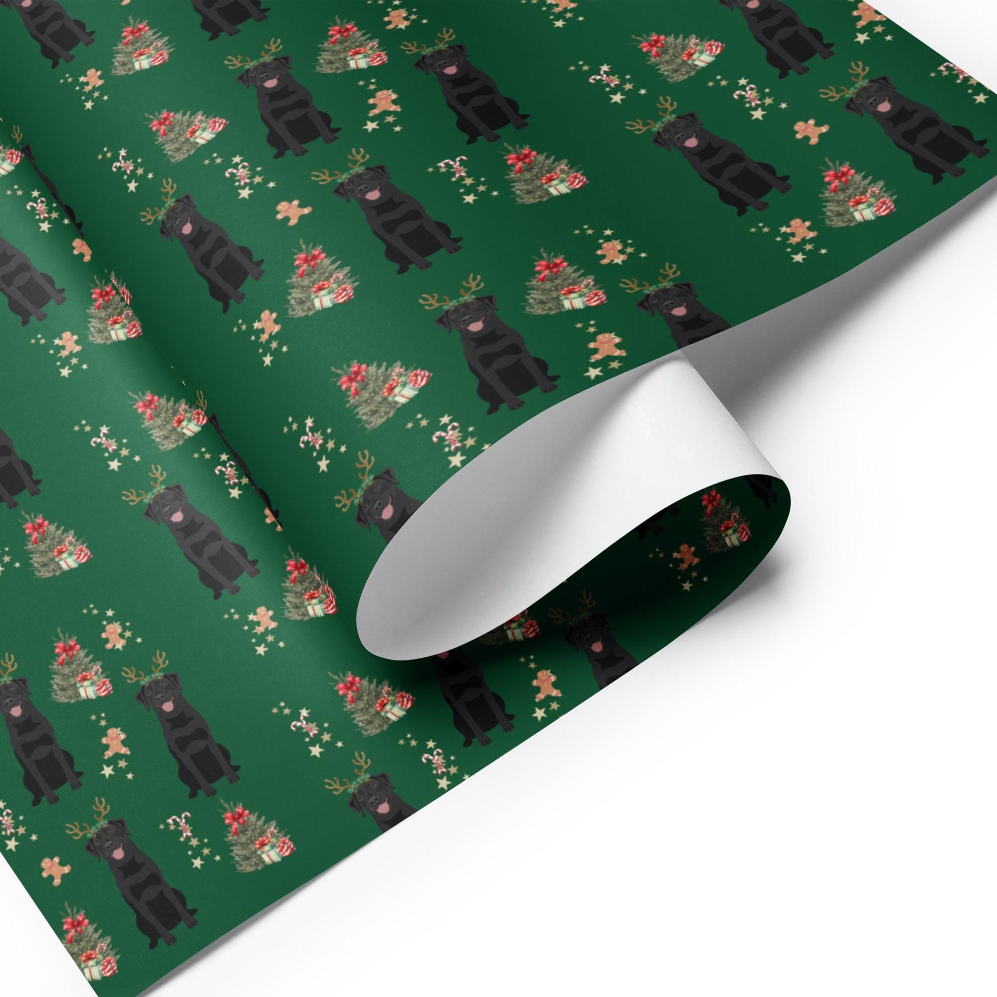Christmas Black Labrador Wrapping Paper Sheets, labrador xmas gift, retriever gift, dog owner gift, stocking stuffer, xmas festive gift