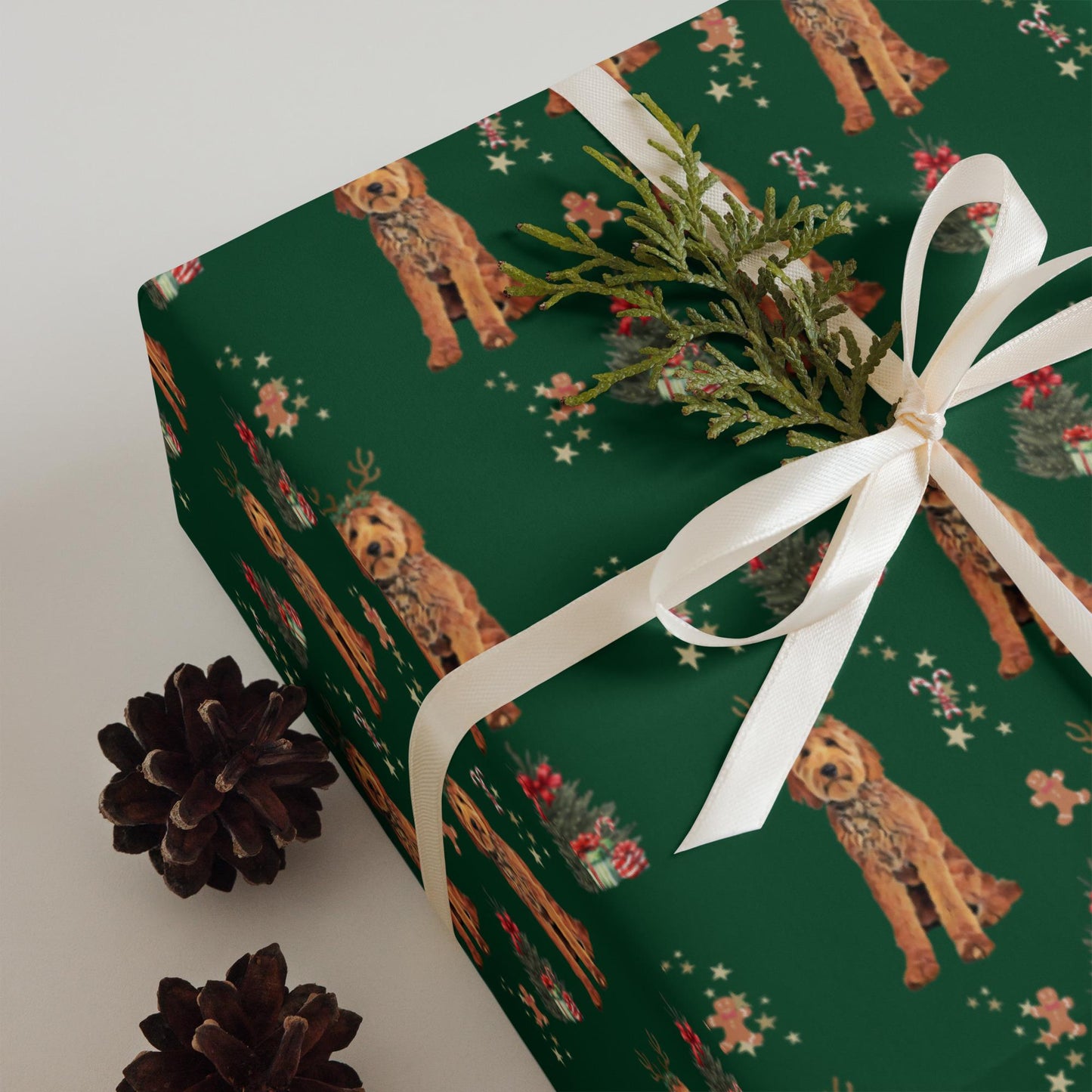 Christmas Goldendoodle Wrapping Paper Sheets, doodle xmas gift, dog owner gift, stocking stuffer, xmas festive gift