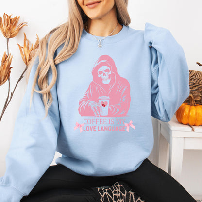 Coffee Is My Love Language Sweatshirt, y2k aesthetic, Valentines day gift for her, girlfriend birthday gift, wife new year gift, coffee mama