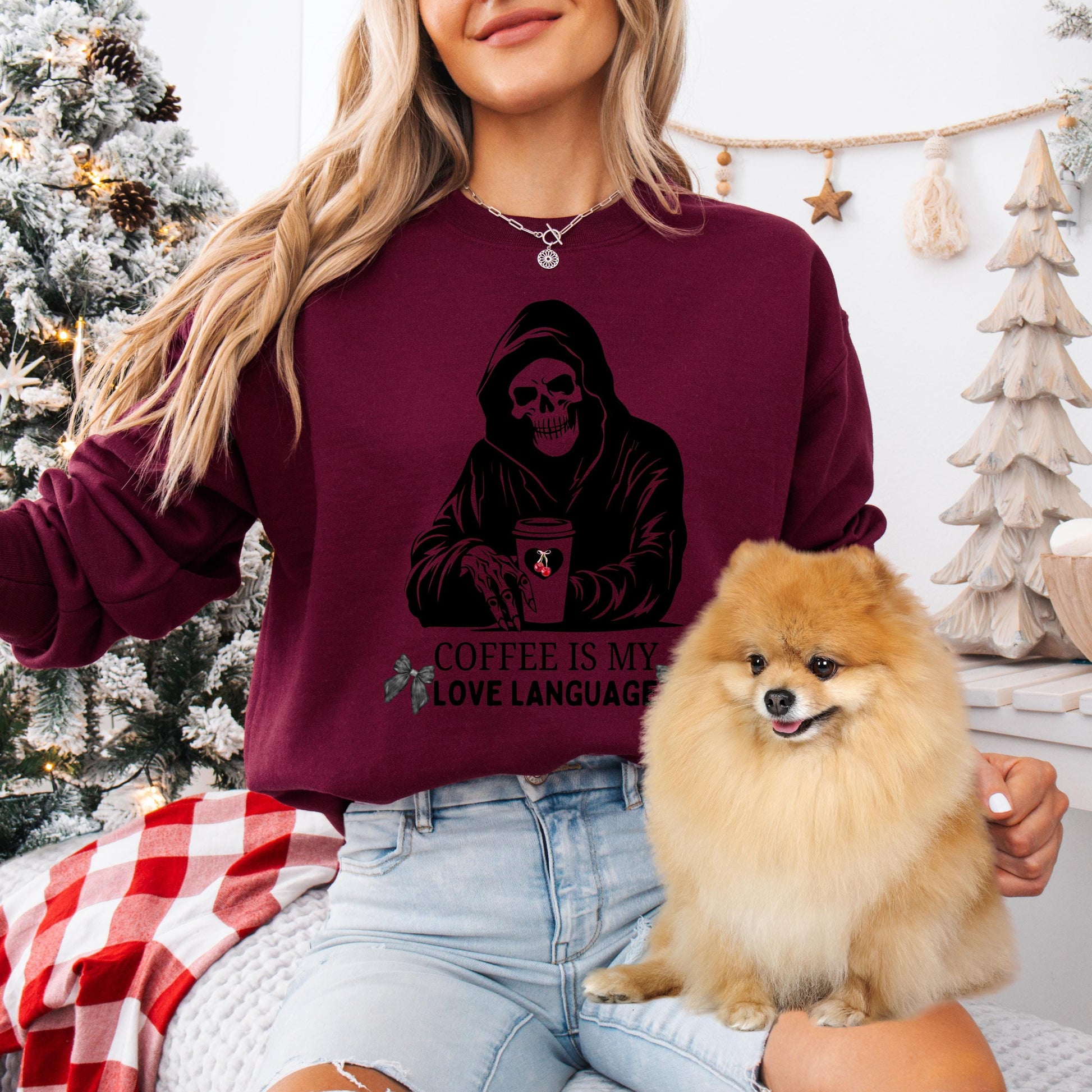 Coffee Is My Love Language Sweatshirt, y2k aesthetic, Valentines day gift for her, girlfriend birthday gift, wife new year gift, coffee mama