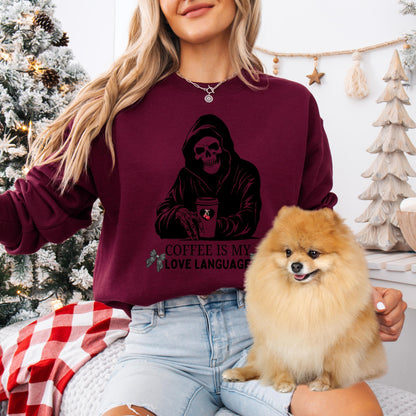 Coffee Is My Love Language Sweatshirt, y2k aesthetic, Valentines day gift for her, girlfriend birthday gift, wife new year gift, coffee mama
