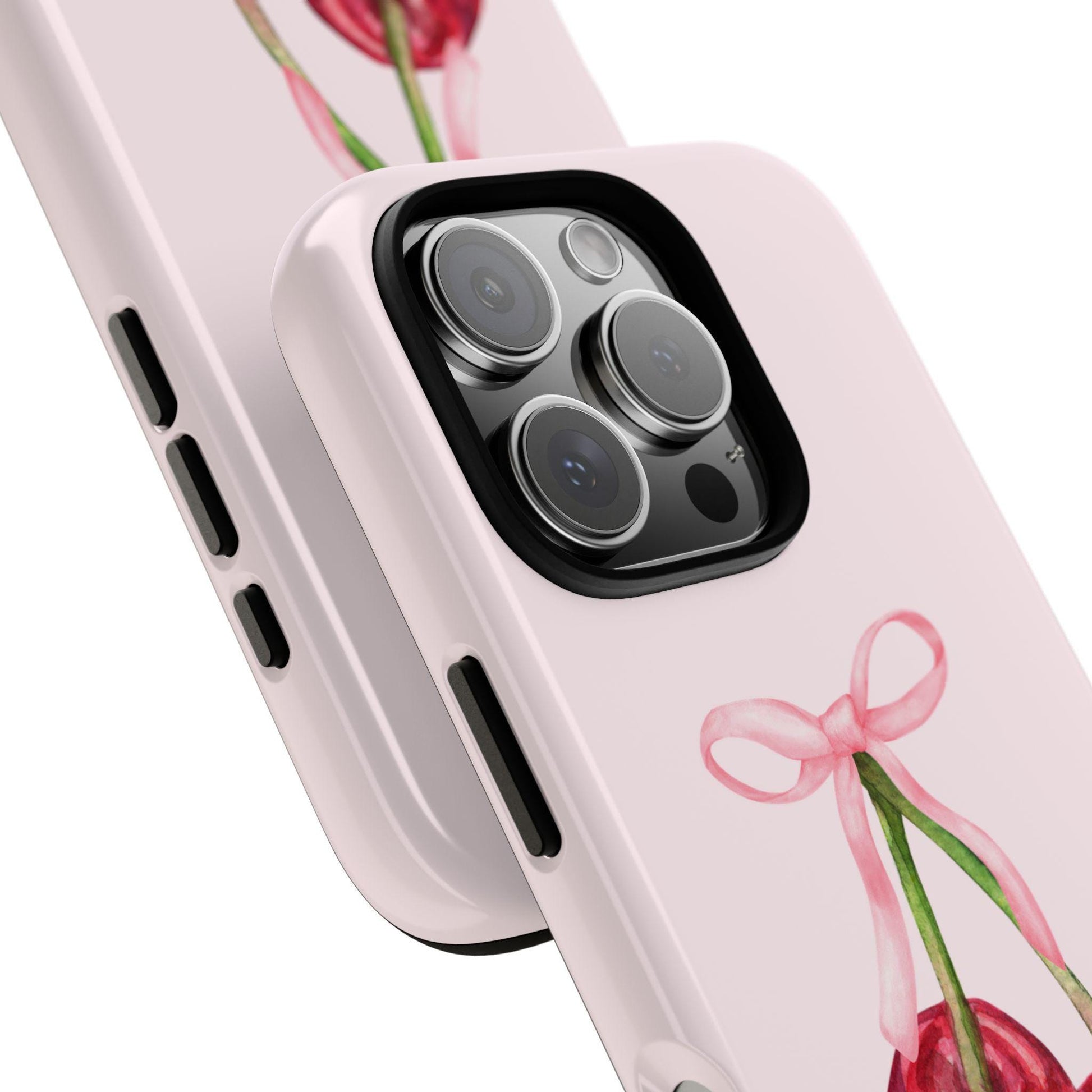 Coquette Cherry Bow Have a Lovely Day Phone Case, for iPhone, Android, Google Pixel, y2k aesthetic, gift for her, sister birthday gift