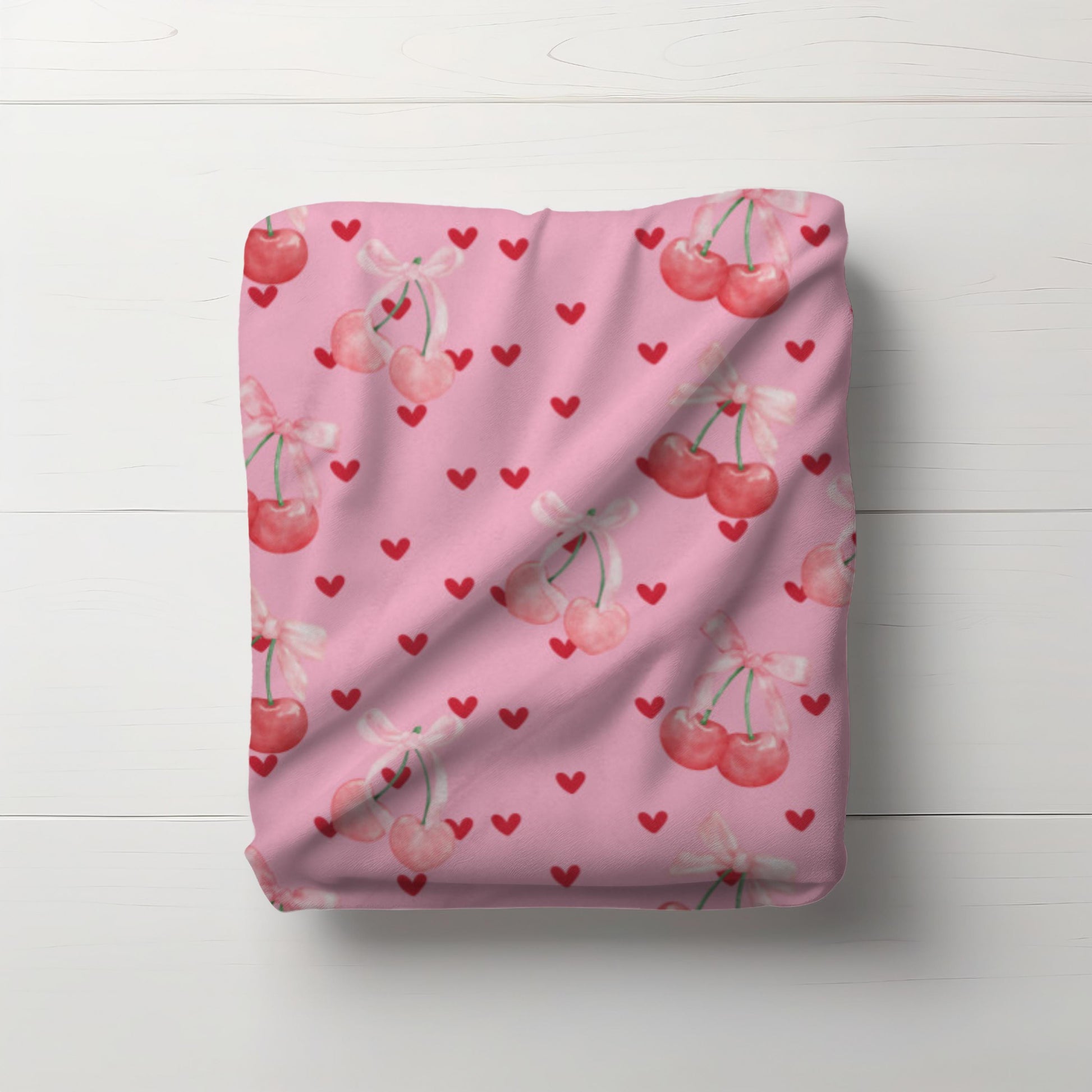 Coquette cherry bow blanket - y2k aesthetic girlie Valentine&#39;s day gift