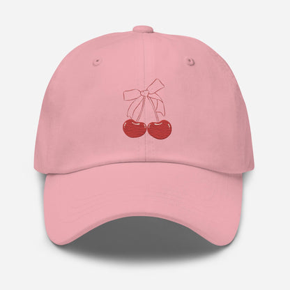 Embroidered Coquette Cherry Hat
