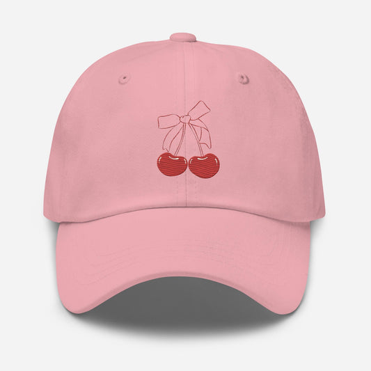 Embroidered Coquette Cherry Hat