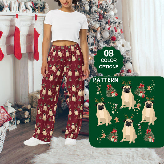 Christmas Pug pajama pants