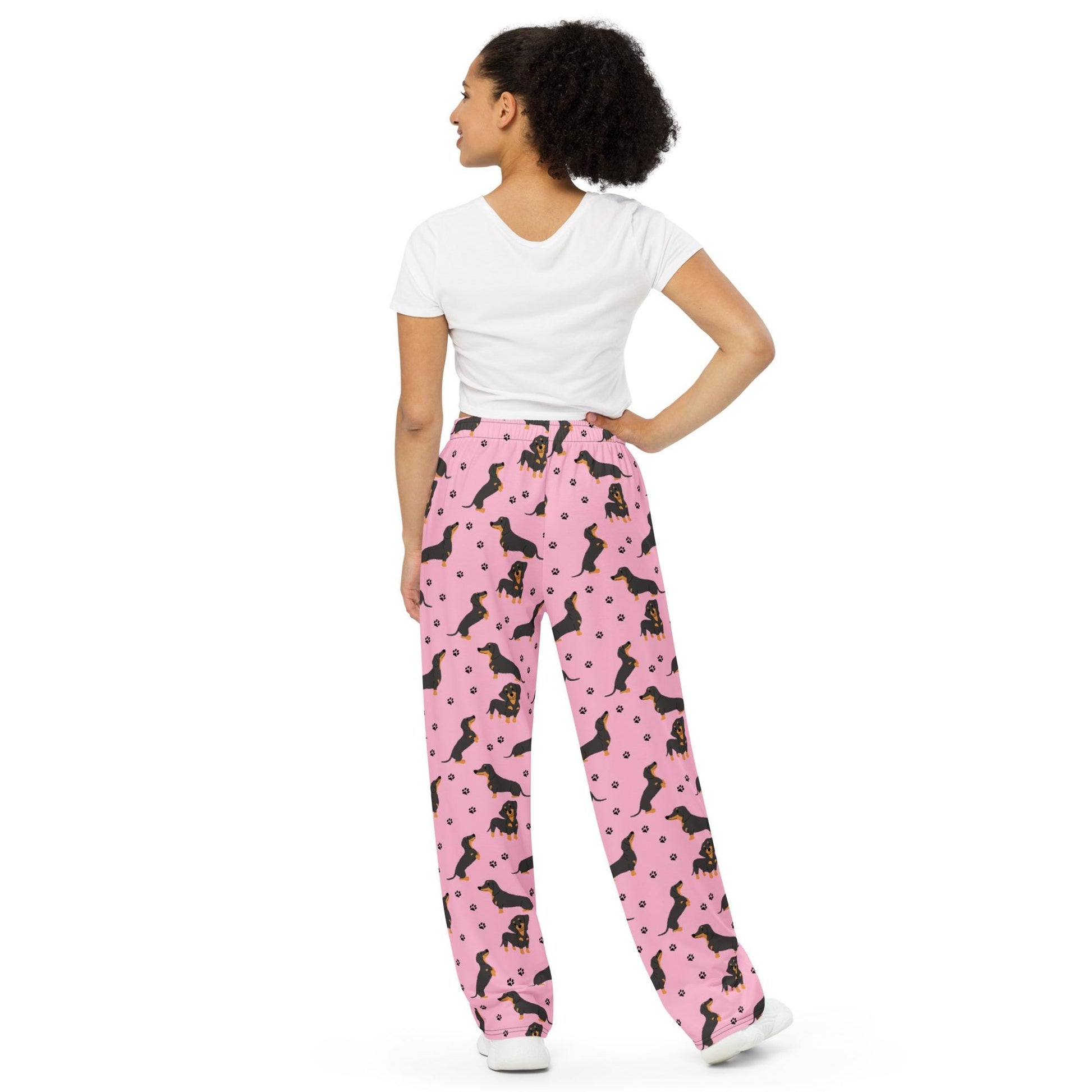 Tan Dachshund Pajama Pants, dog pjs, tan dachshund gifts, doxie gifts for her, sausage dog mom sweatpants, dachshund gifts, valentine gift