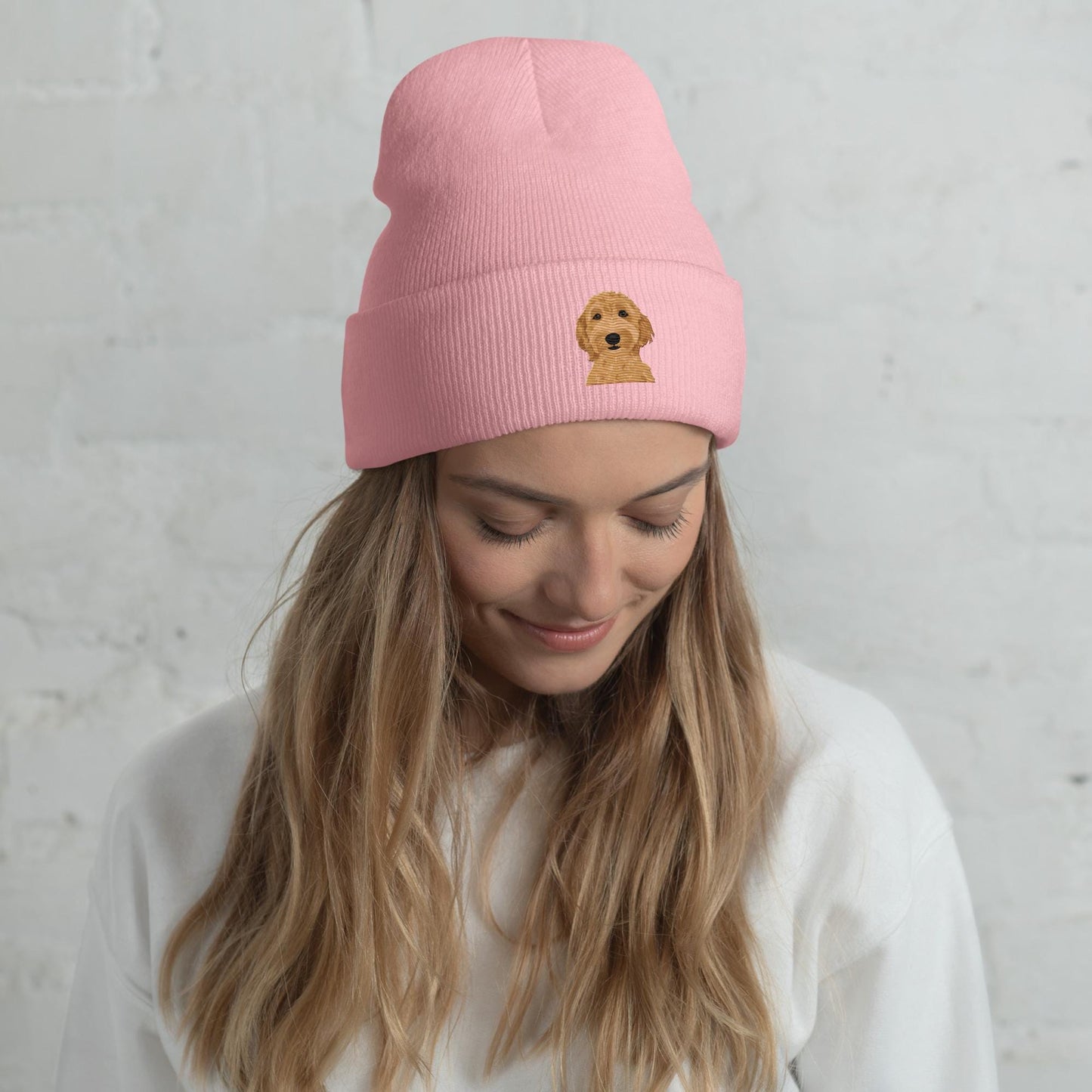 Embroidered Goldendoodle Beanie, doodle gifts, beanie hat mom V-day gift, puppy doodle winter hat, wife birthday gift, mama labradoodle cap