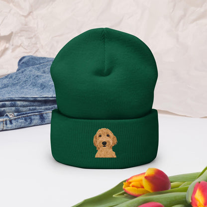 Embroidered Goldendoodle Beanie, doodle gifts, beanie hat mom V-day gift, puppy doodle winter hat, wife birthday gift, mama labradoodle cap