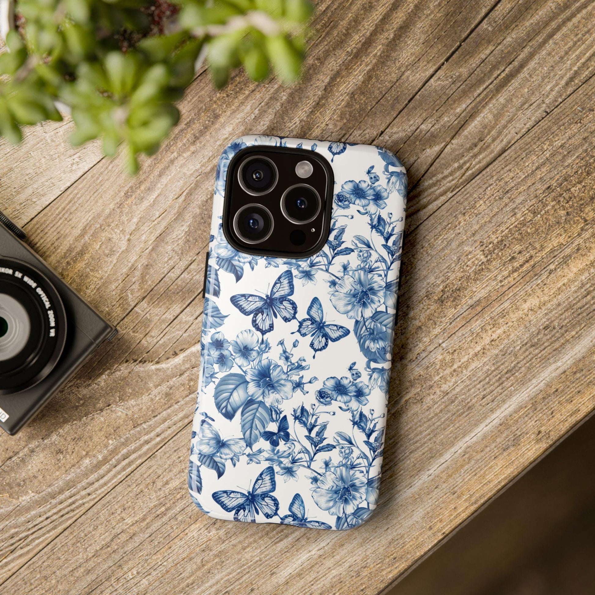 Toile De Jouy Flower Phone Case, for iPhone, Android, Google Pixel, cottagecore floral blue aesthetic, phone cover, gift for her, wife gift