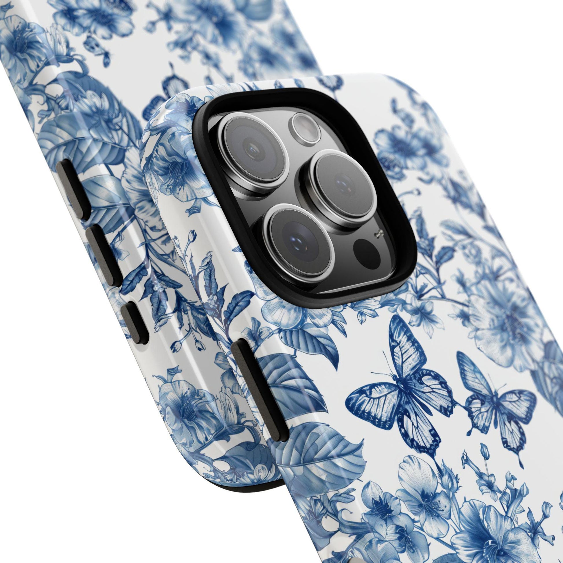 Toile De Jouy Flower Phone Case, for iPhone, Android, Google Pixel, cottagecore floral blue aesthetic, phone cover, gift for her, wife gift