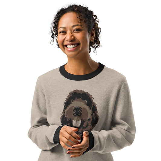 Premium knitted chocolate goldendoodle sweater
