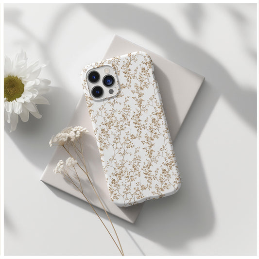 Toile De Jouy gold flower phone case