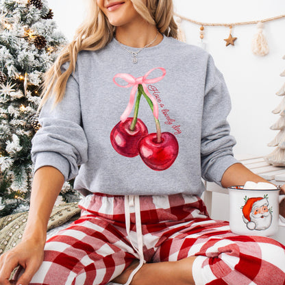 Have A Lovely Day My Cherry Sweatshirt, coquette cherry bow sweater, y2k aesthetic, girlie social club shirt, sister birthday gift, new year