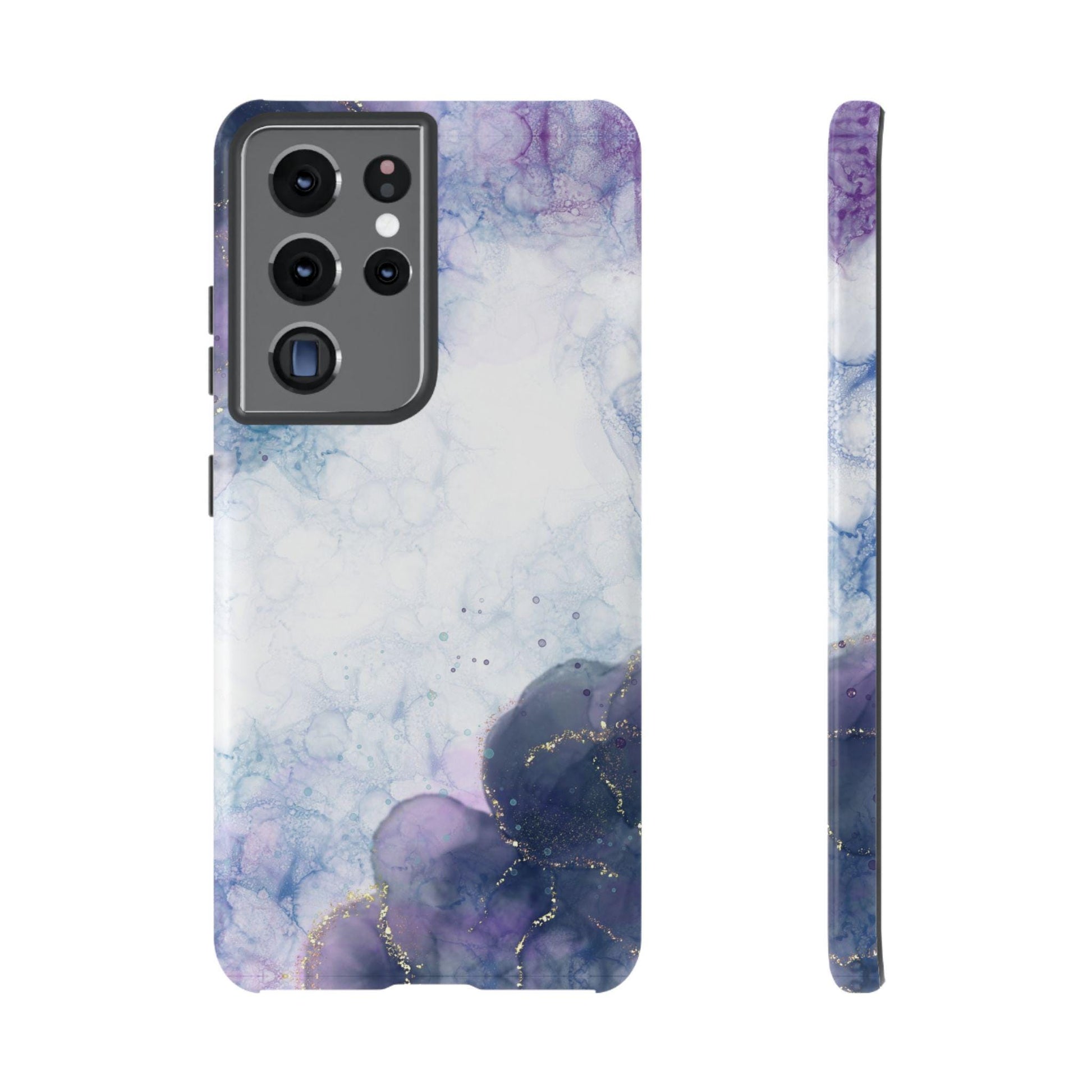 Blue Violet Marble Phone Case, for iPhone, Android, Google Pixel, case gold y2k aesthetic, birthday wife gift, gift for her, sister bday