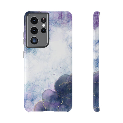 Blue Violet Marble Phone Case, for iPhone, Android, Google Pixel, case gold y2k aesthetic, birthday wife gift, gift for her, sister bday
