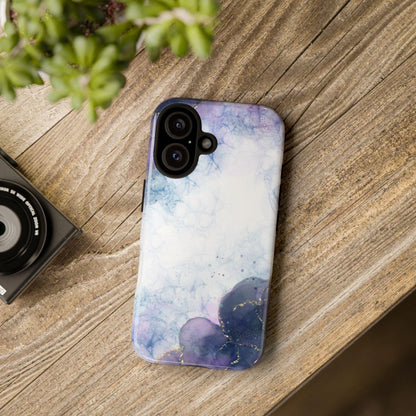 Blue Violet Marble Phone Case, for iPhone, Android, Google Pixel, case gold y2k aesthetic, birthday wife gift, gift for her, sister bday