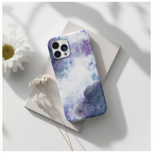 Blue violet marble phone case, for iPhone, Android, Google Pixel