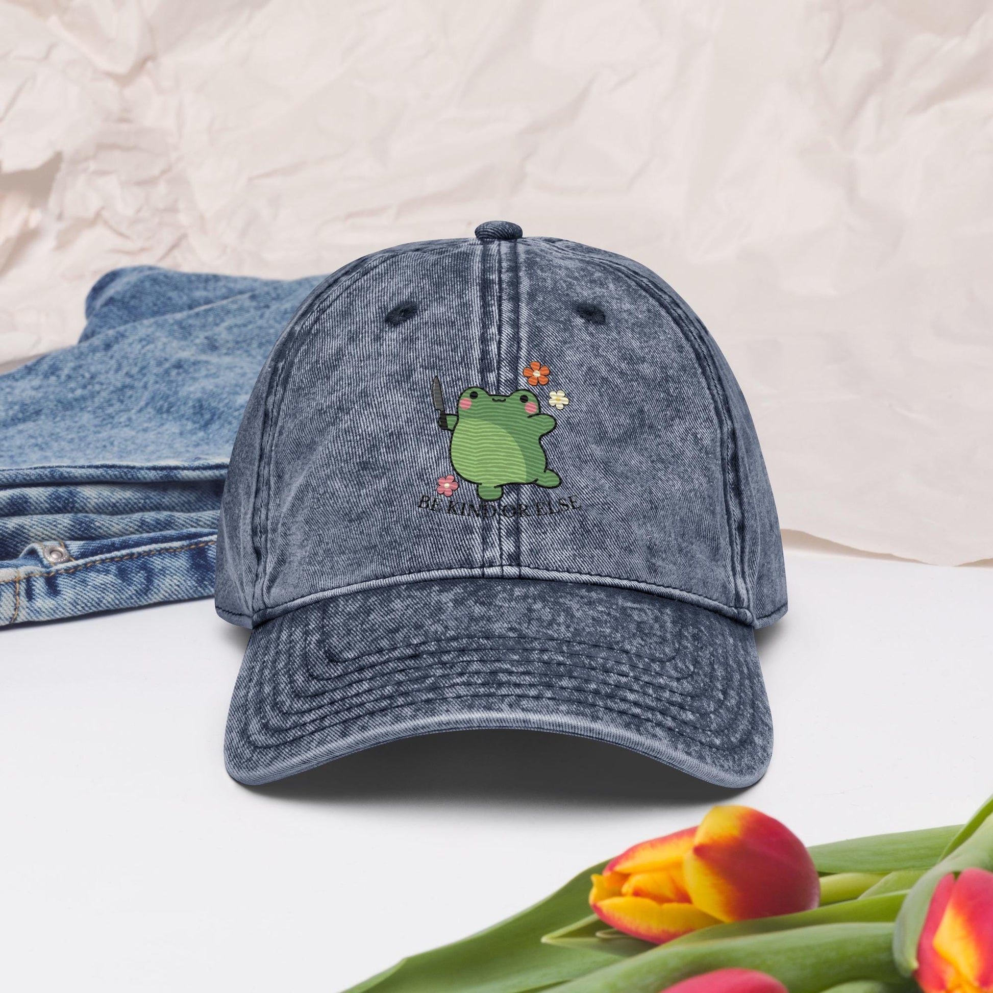 Be Kind Or Else Frog Hat, y2k aesthetic college girlie gift, sarcastic wife birthday gift, best friend gift for her, frog lover gift
