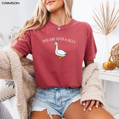 You Are Such A Silly Goose Shirt, comfort colors tee, y2k aesthetic girlie tshirt, college girl gift, funny girlfriend Valentines day gift
