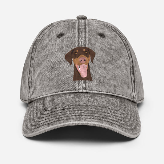 Embroidered red Doberman hat