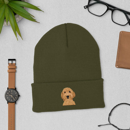 Embroidered Goldendoodle Beanie, doodle gifts, beanie hat mom V-day gift, puppy doodle winter hat, wife birthday gift, mama labradoodle cap