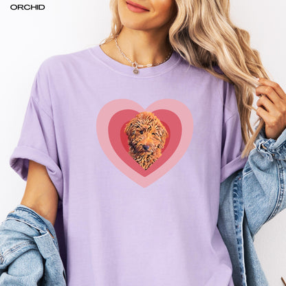 Love Red Golden Doodle Shirt, Valentine doodle mom gift, pet mom sweatshirt, gift for her, best friend birthday gift, red doodle gift