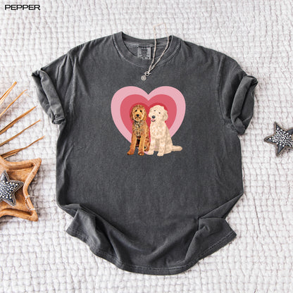 Retro Heart Doodle Shirt, girlfriend valentines day tee, golden doodle gifts, pet mom birthday gift for her, doodle mama sweat, bernedoodle
