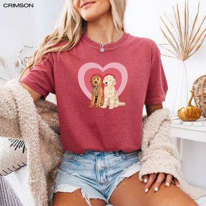 Retro heart Doodle dog shirt