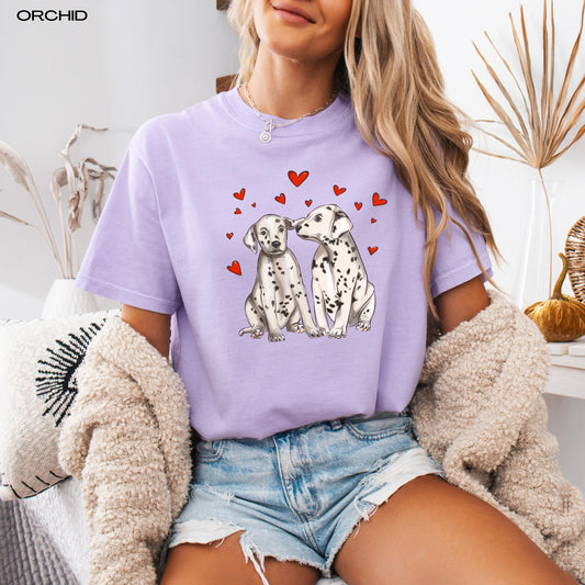 Dalmatian Valentines Day Shirt, dalmatian gifts, dalmatian puppy dog tee, vday girlfriend gift for her, friend birthday gift, dalmatian mom