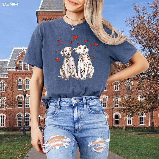 Dalmatian Valentines Day Shirt, dalmatian gifts, dalmatian puppy dog tee, vday girlfriend gift for her, friend birthday gift, dalmatian mom