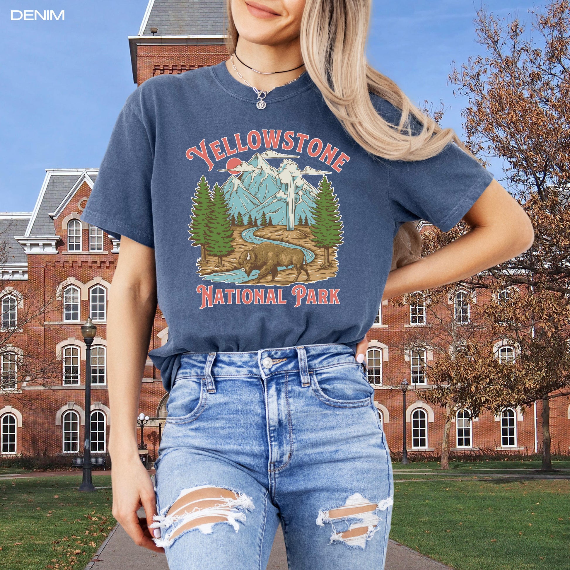 Yellowstone national park t-shirt, Comfort colors t-shirt, Yellowstone tee, retro vintage camping shirt, oversized tee, yellowstone gifts