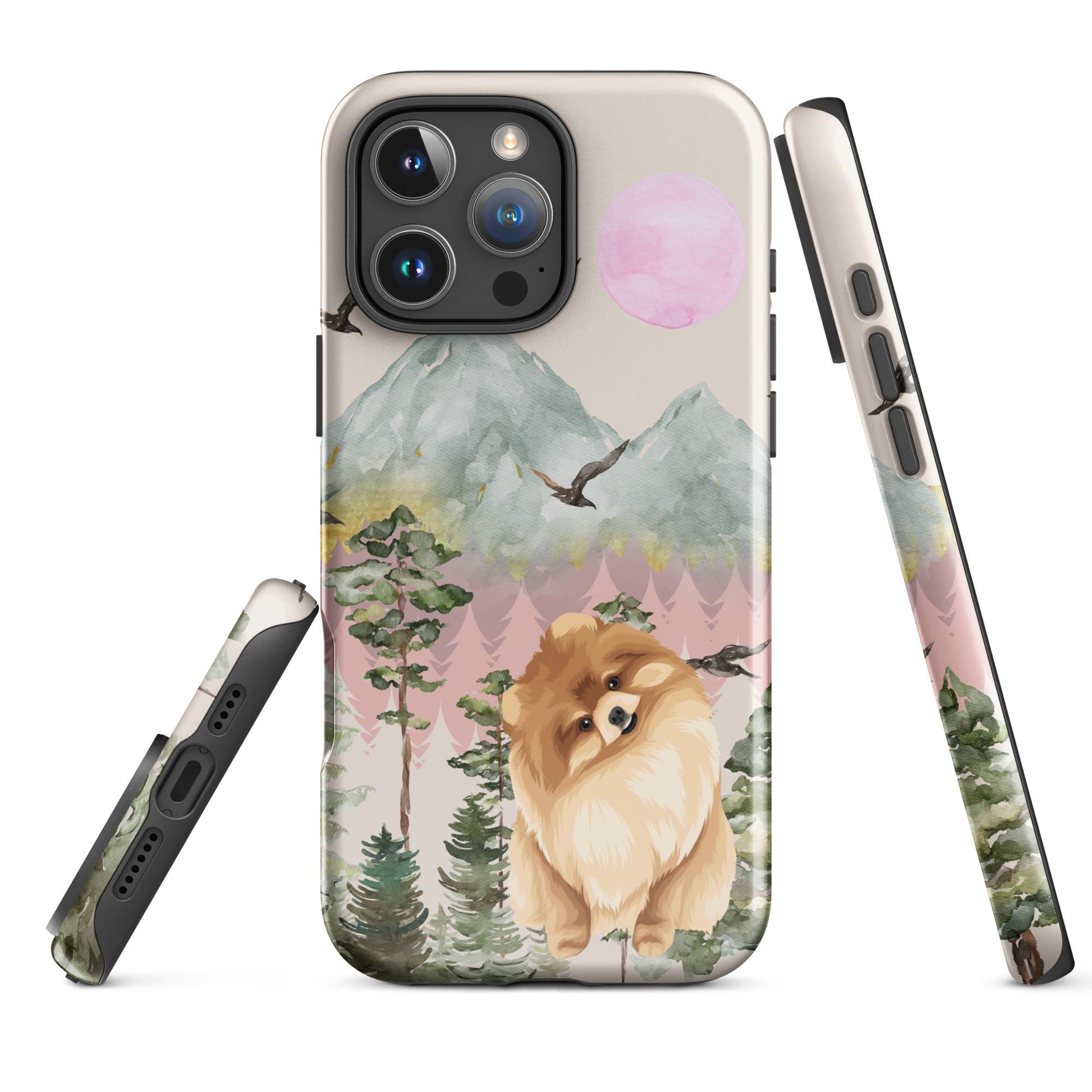 Pomeranian dog phone case for iphone 16, 15, 14, magsafe