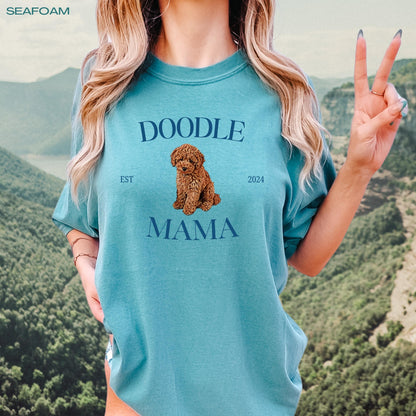 Doodle Puppy Mama Shirt, girlfriend vday gift, red doodle valentine sweatshirt, dog mom sweater, pet mom gift, black goldendoodle