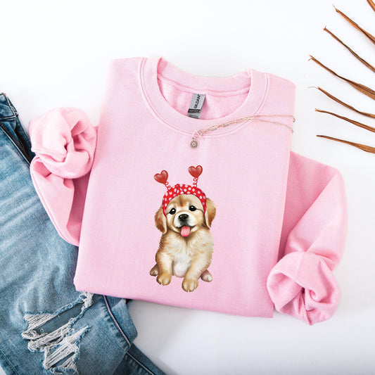 Golden Retriever puppy valentine sweatshirt