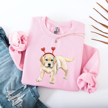 Labrador Puppy Valentine Sweatshirt, labrador dog gift, girlfriend vday gift, labrador mama shirt, puppy mom sweater, puppy shower gift