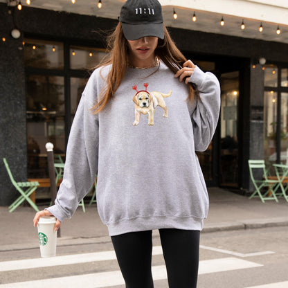 Labrador Puppy Valentine Sweatshirt, labrador dog gift, girlfriend vday gift, labrador mama shirt, puppy mom sweater, puppy shower gift