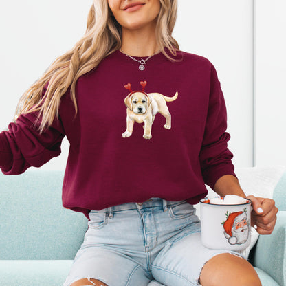 Labrador Puppy Valentine Sweatshirt, labrador dog gift, girlfriend vday gift, labrador mama shirt, puppy mom sweater, puppy shower gift