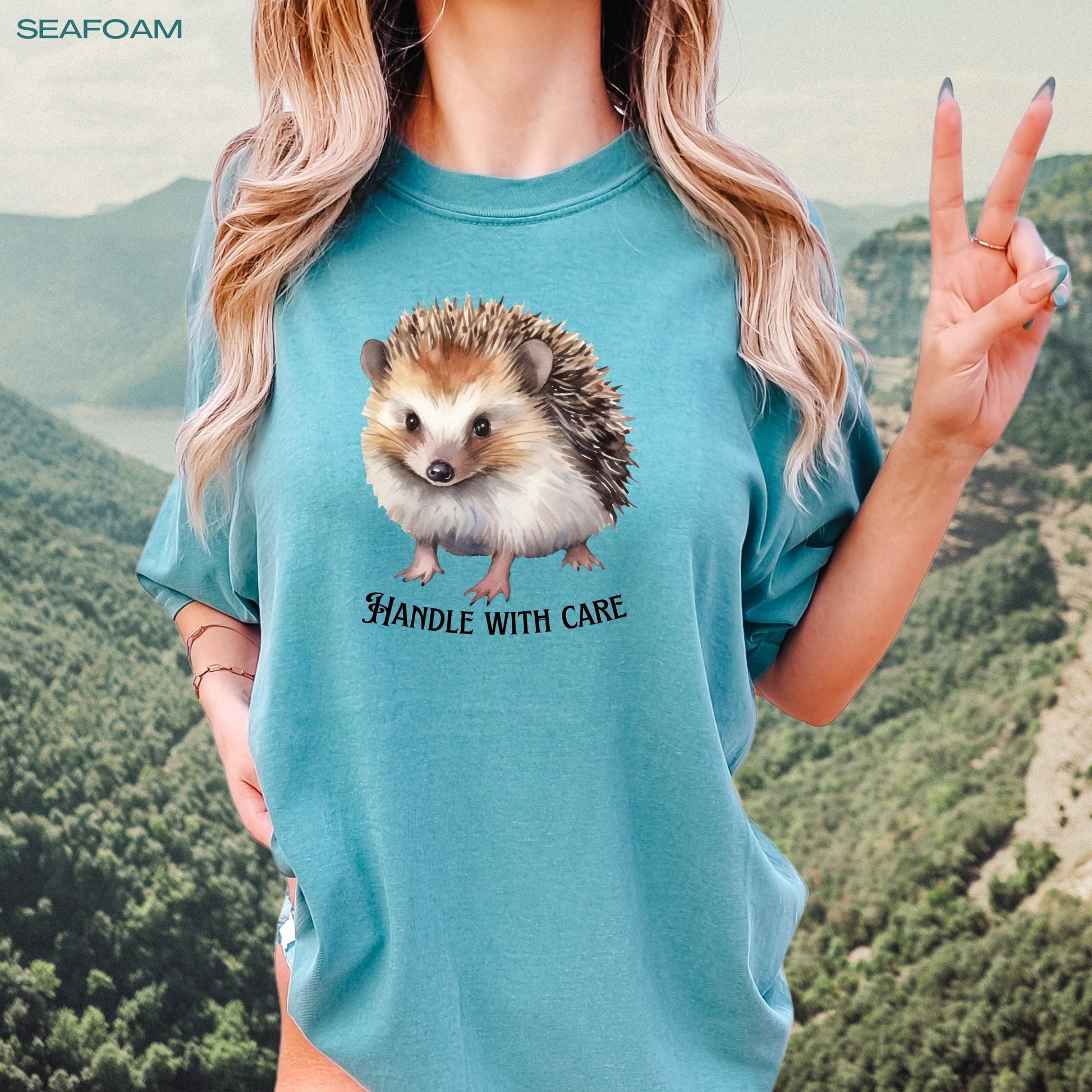 Hedgehog Handle With Care Shirt, mom gift, wife anniversary gift, cottagecore sweater, fairycore, best friend birthday gift, complicated tee