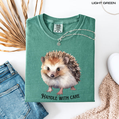 Hedgehog Handle With Care Shirt, mom gift, wife anniversary gift, cottagecore sweater, fairycore, best friend birthday gift, complicated tee