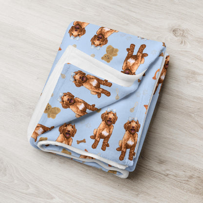 Goldendoodle Puppy Blanket, pink bow doodle mama gift, puppy shower blanket, pregnancy gift, girfriend gift, goldendoodle gift, gift for her