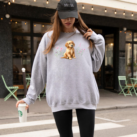Golden Retriever Puppy Shirt, golden dog gift, girlfriend birthday gift, golden mama sweatshirt, puppy mom sweater, golden puppy shower gift