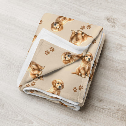 Golden Puppy Blanket, golden mam gift, puppy shower blanket, pregnancy gift, girfriend gift, golden dog gift, gift for her, golden retriever