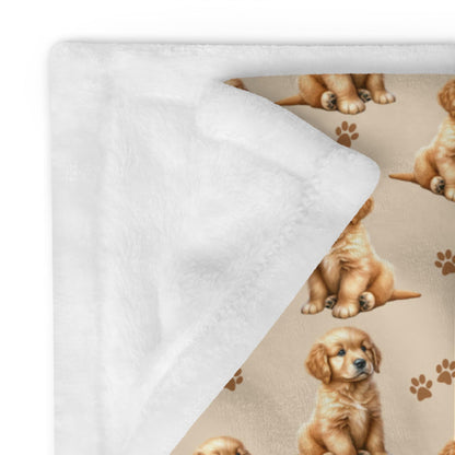 Golden Puppy Blanket, golden mam gift, puppy shower blanket, pregnancy gift, girfriend gift, golden dog gift, gift for her, golden retriever