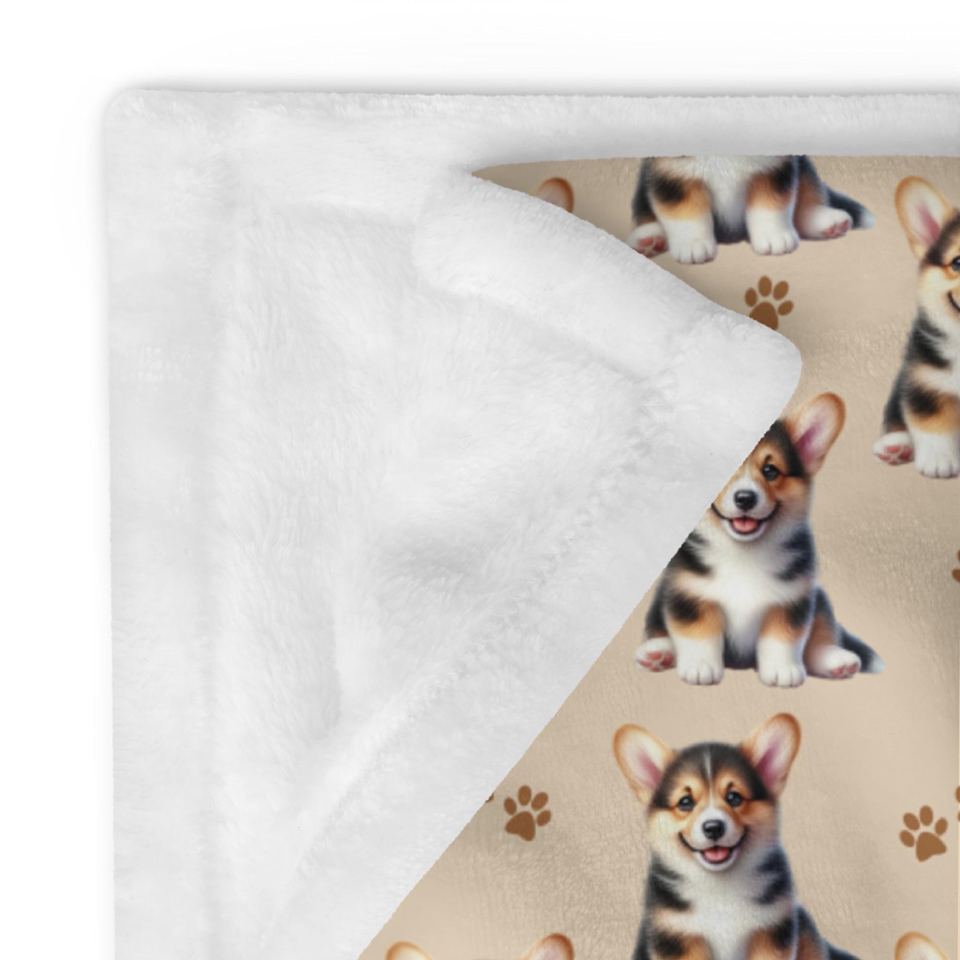 Tricolor Corgi Puppy Blanket, corgi mama gift, puppy shower blanket, baby shower, girfriend gift, corgi dog, gift for her, herding dog throw