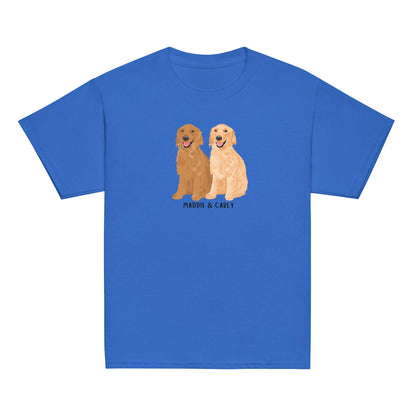 Youth Golden Retriever shirt, personalized golden lover shirt, niece birthday gift, grandson gift, first grade school shirt, young adult tee