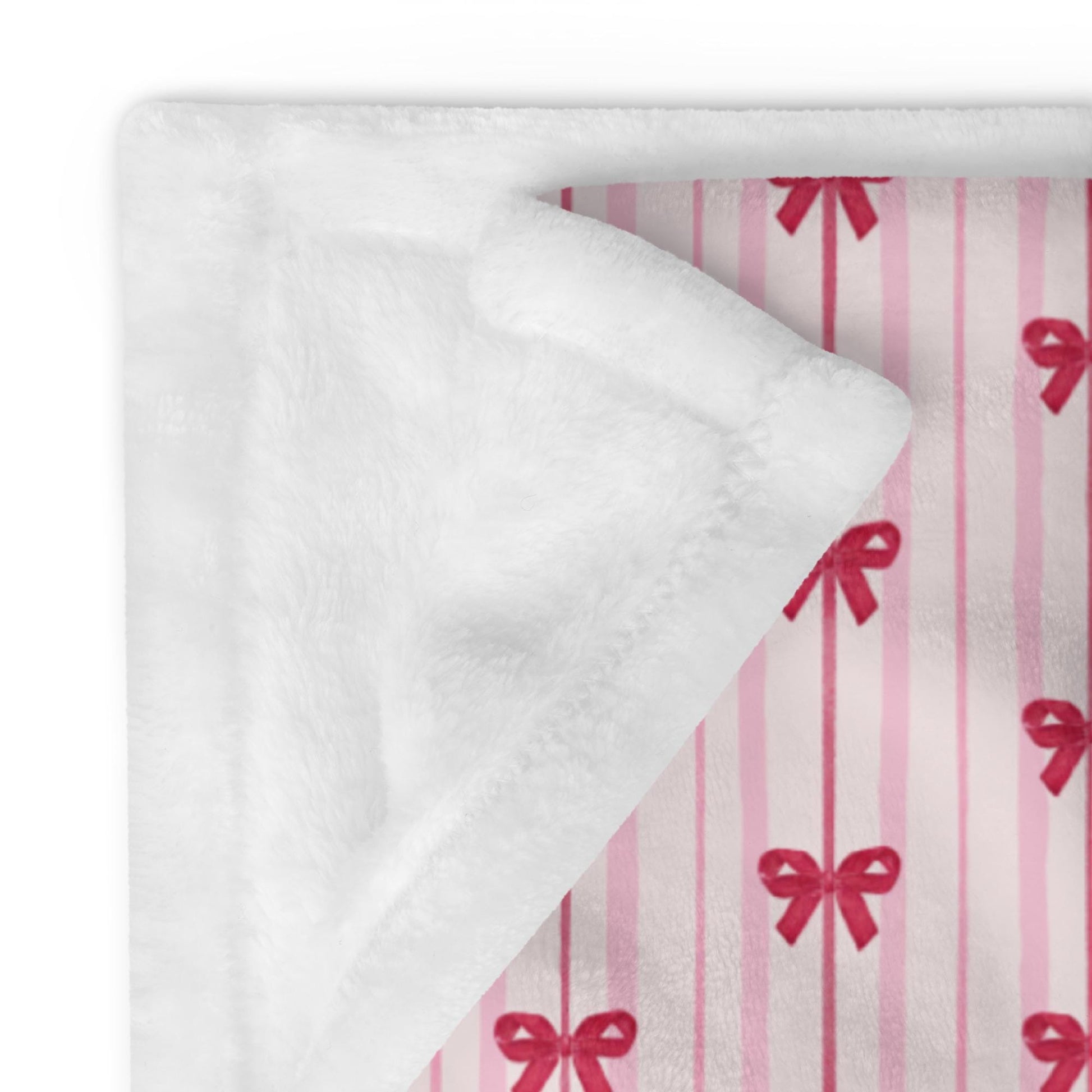 Red Bow Stripe Blanket, girl baby shower gift, boy mother gift, cottagecore girlfriend gift, gift for her, best grandma, beach house throw