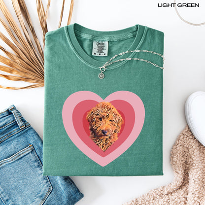 Love Red Golden Doodle Shirt, Valentine doodle mom gift, pet mom sweatshirt, gift for her, best friend birthday gift, red doodle gift